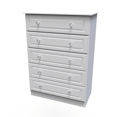 Crystal Ash 5 Drawer Chest - Welcome Furniture
