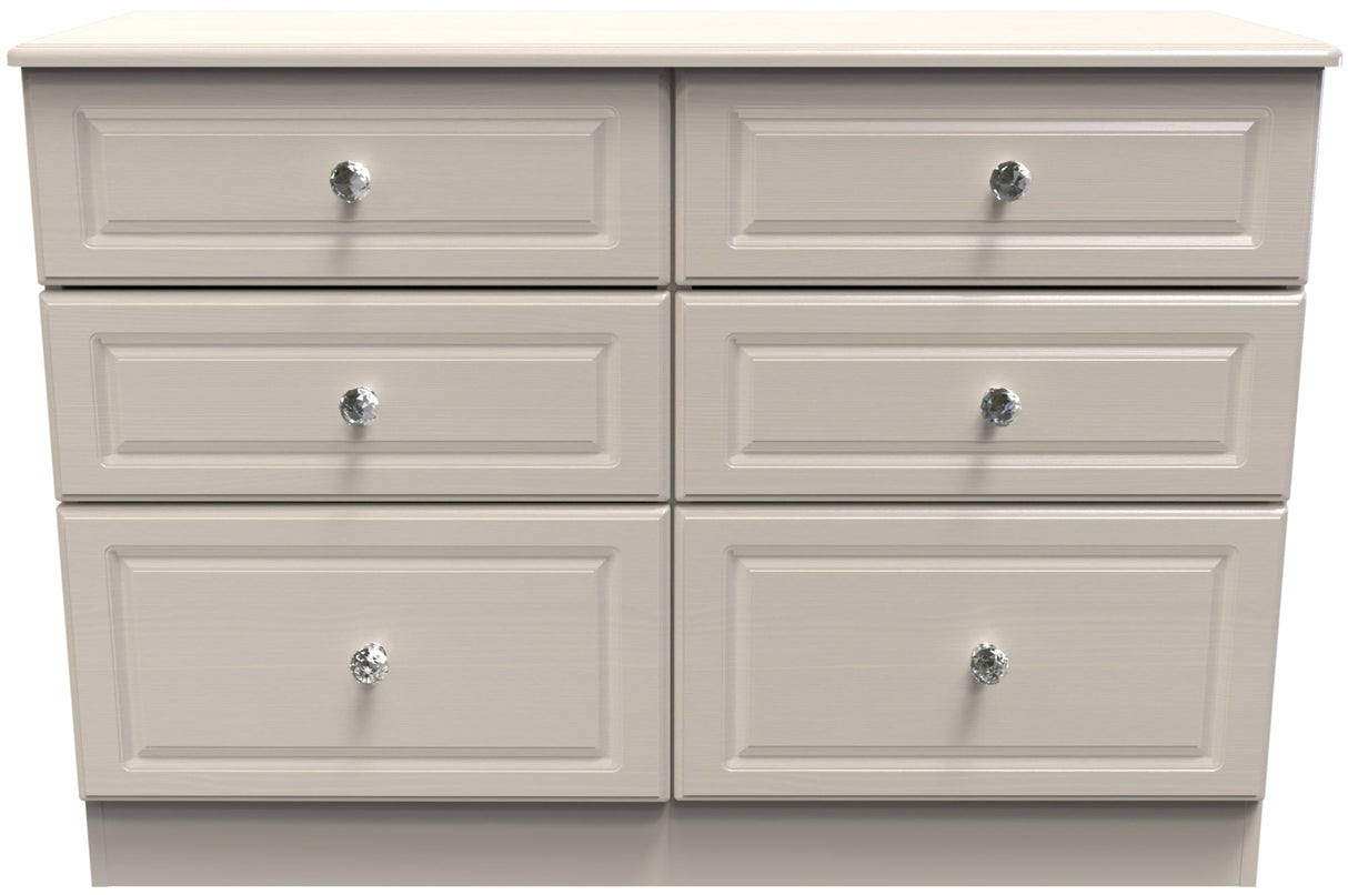 Crystal Ash 6 Drawer Midi Chest - Welcome Furniture