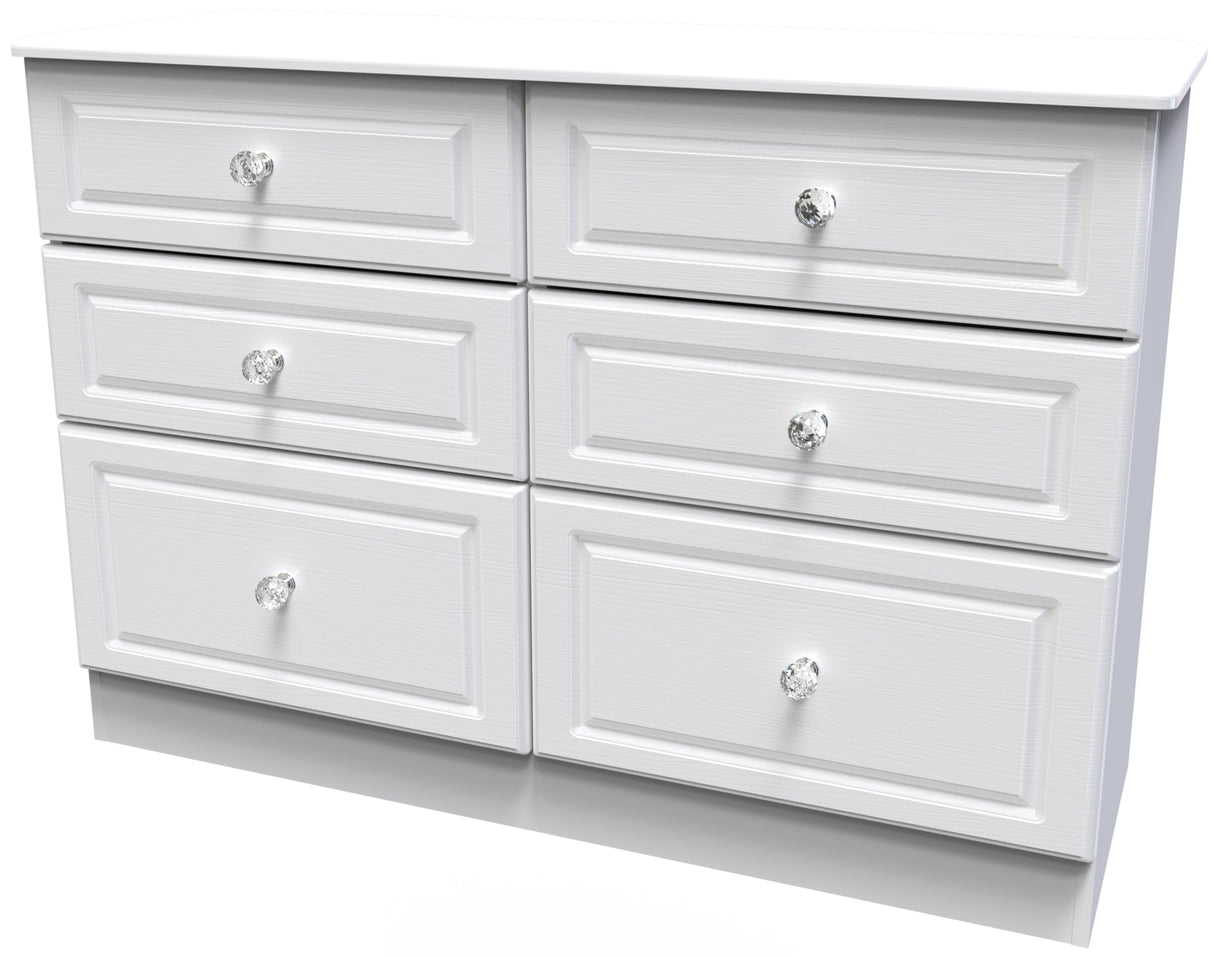 Crystal Ash 6 Drawer Midi Chest - Welcome Furniture