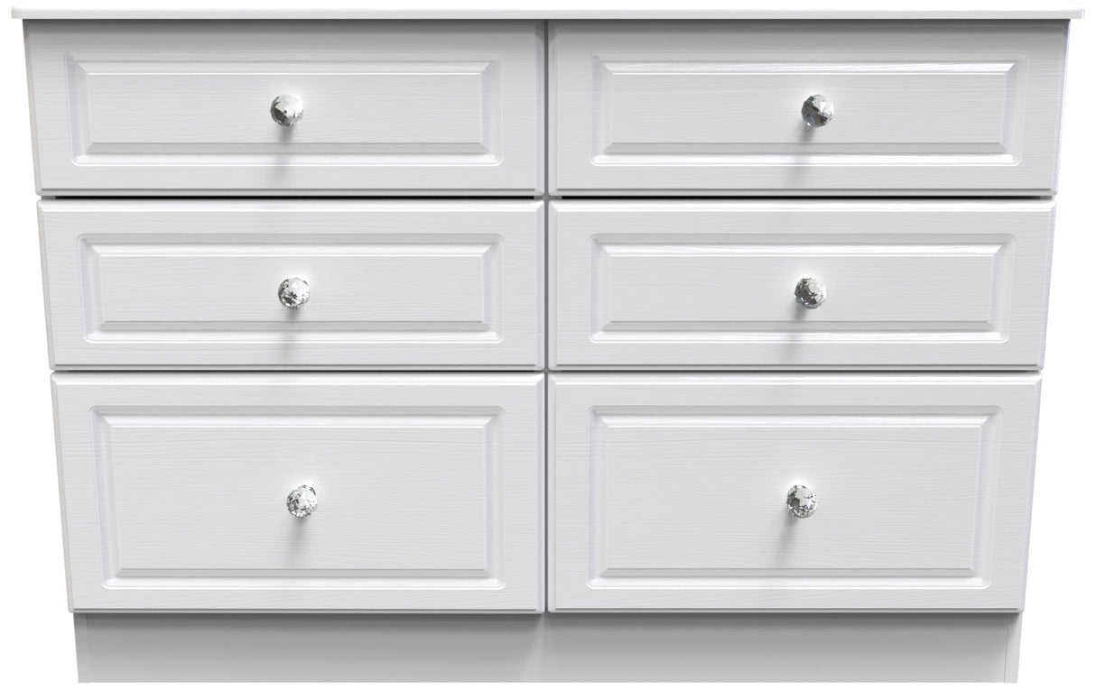 Crystal Ash 6 Drawer Midi Chest - Welcome Furniture