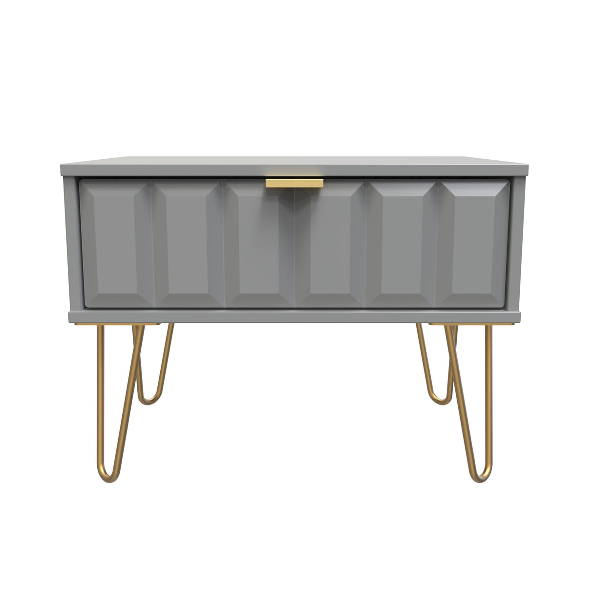 Cube 1 Drawer Midi Chest with Gold Hairpin Legs - Welcome Furniture