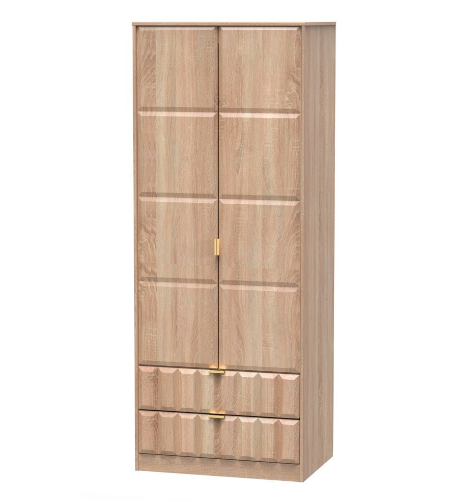 Cube 2 Door 2 Drawer Wardrobe - Welcome Furniture