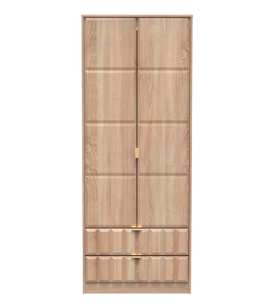 Cube 2 Door 2 Drawer Wardrobe - Welcome Furniture