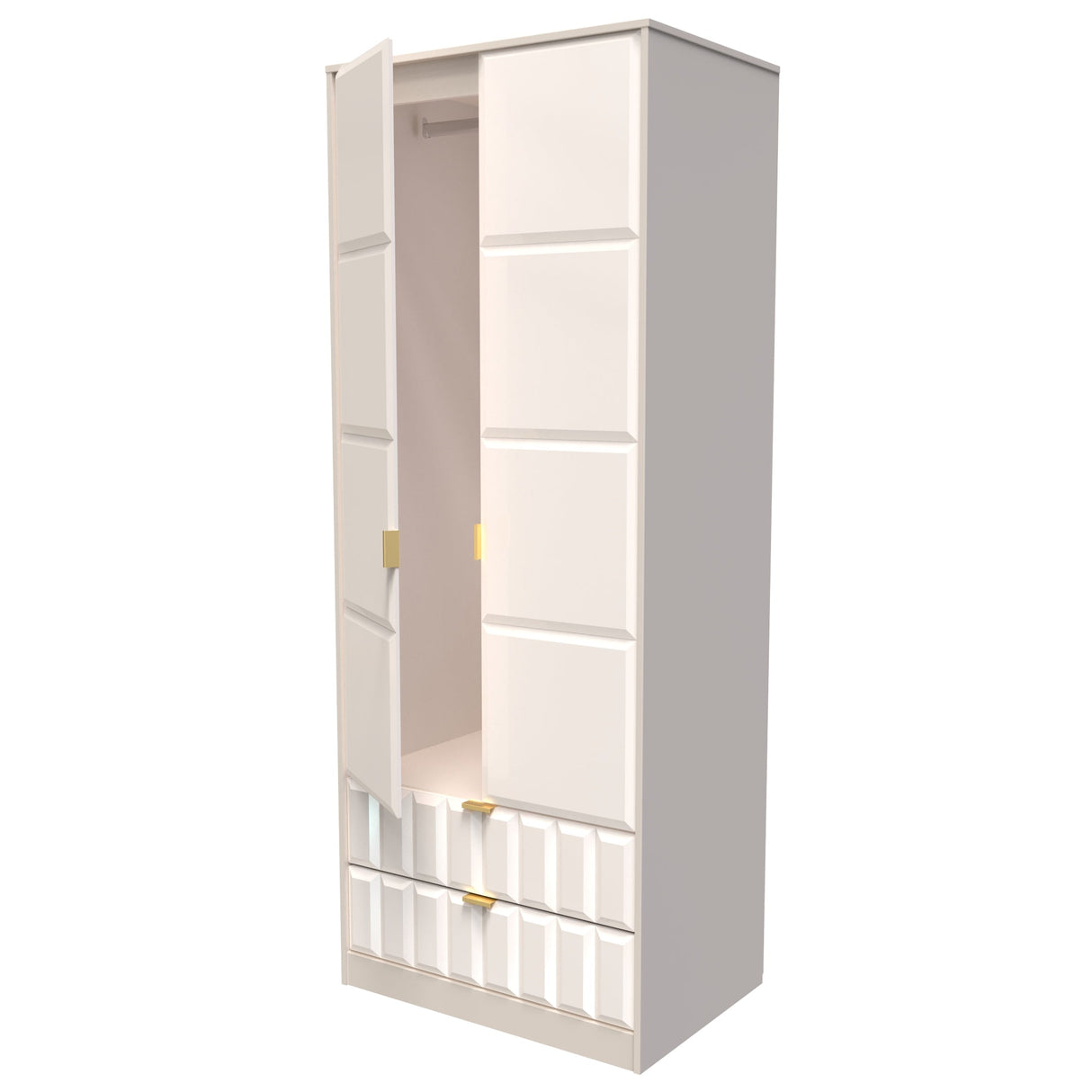 Cube 2 Door 2 Drawer Wardrobe - Welcome Furniture
