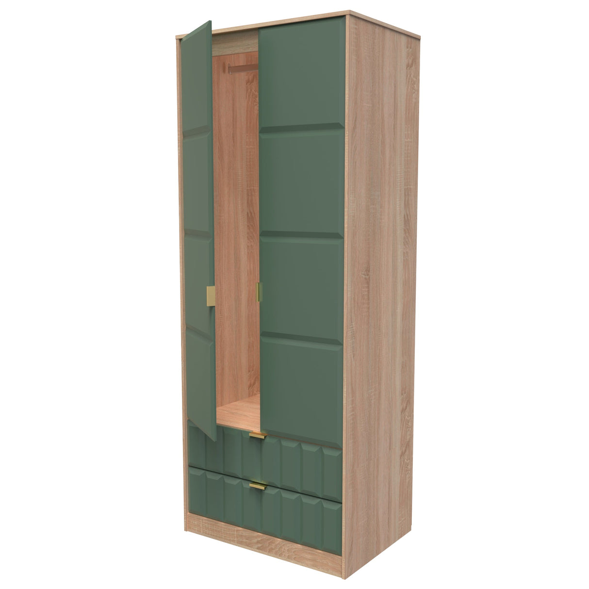 Cube 2 Door 2 Drawer Wardrobe - Welcome Furniture
