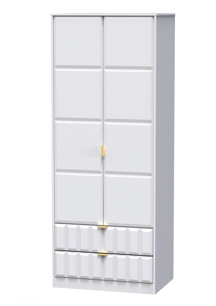 Cube 2 Door 2 Drawer Wardrobe - Welcome Furniture