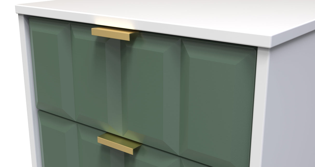 Cube 2 Drawer Bedside Cabinet with Gold Hairpin Legs - Welcome Furniture
