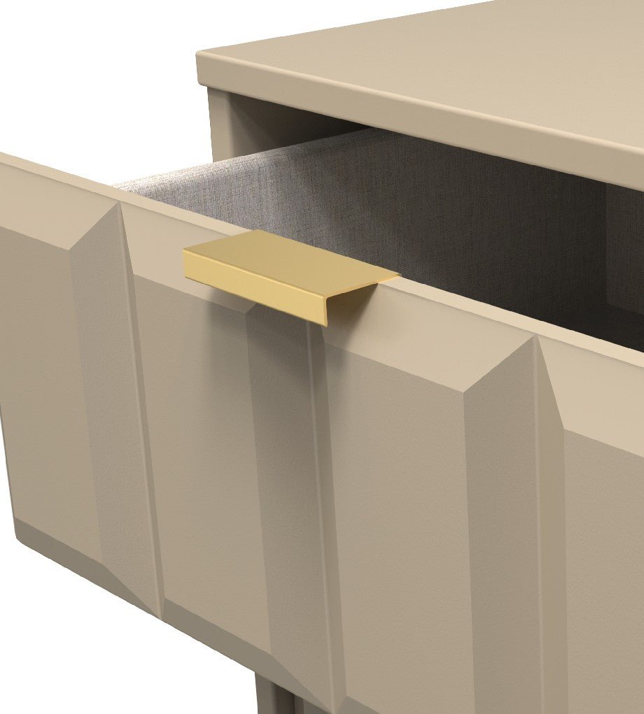 Cube 2 Drawer Bedside Cabinet with Gold Hairpin Legs - Welcome Furniture