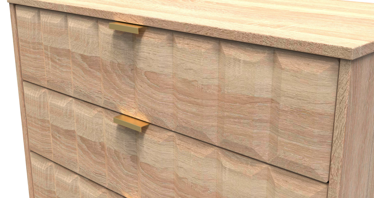 Cube 3 Drawer Chest with Gold Hairpin Legs - Welcome Furniture