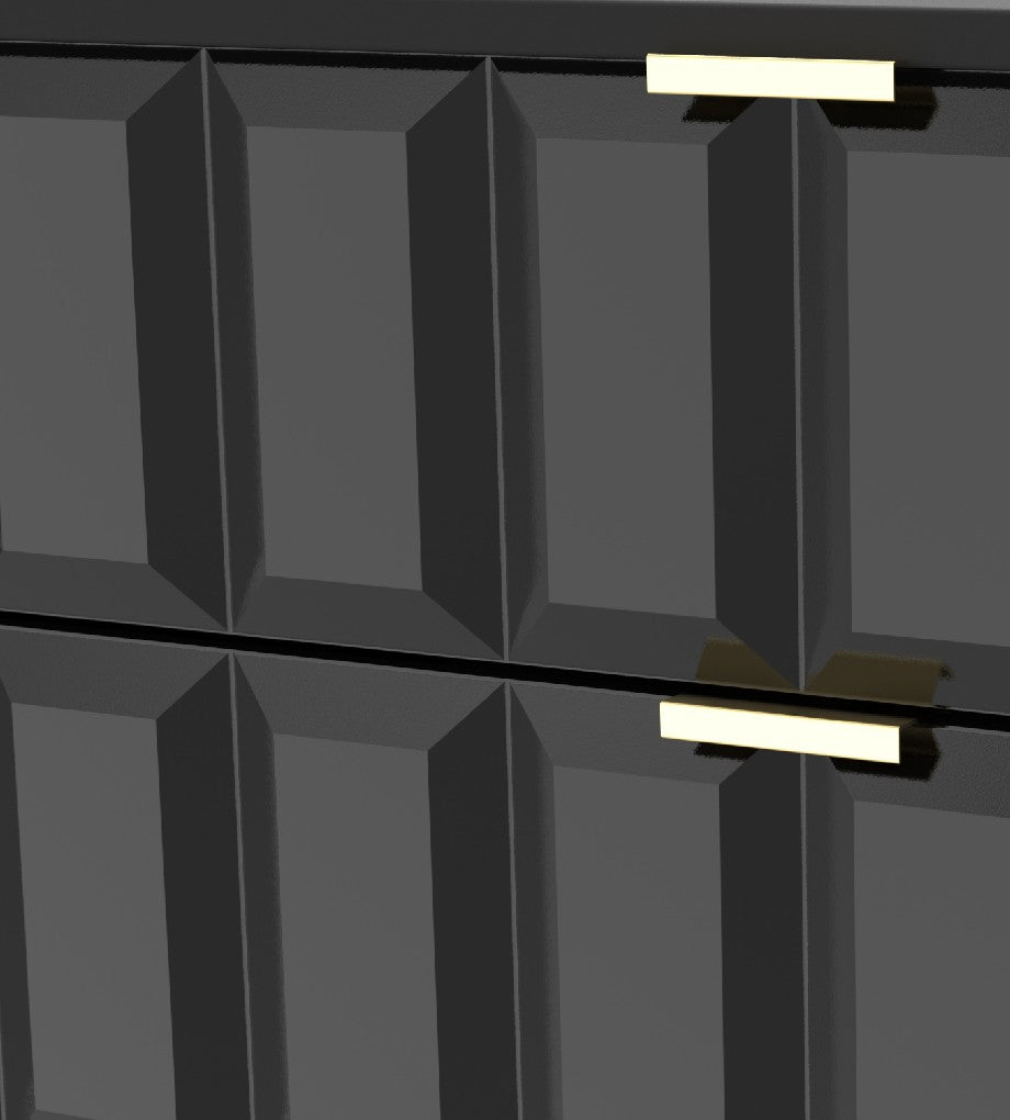 Cube 3 Drawer Chest with Gold Hairpin Legs - Welcome Furniture