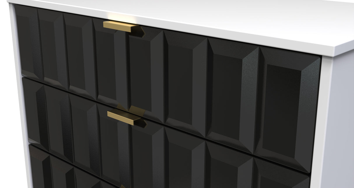 Cube 3 Drawer Chest with Gold Hairpin Legs - Welcome Furniture