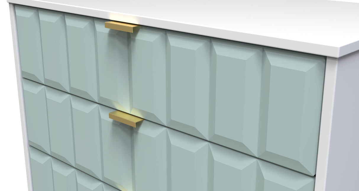 Cube 3 Drawer Chest with Gold Hairpin Legs - Welcome Furniture