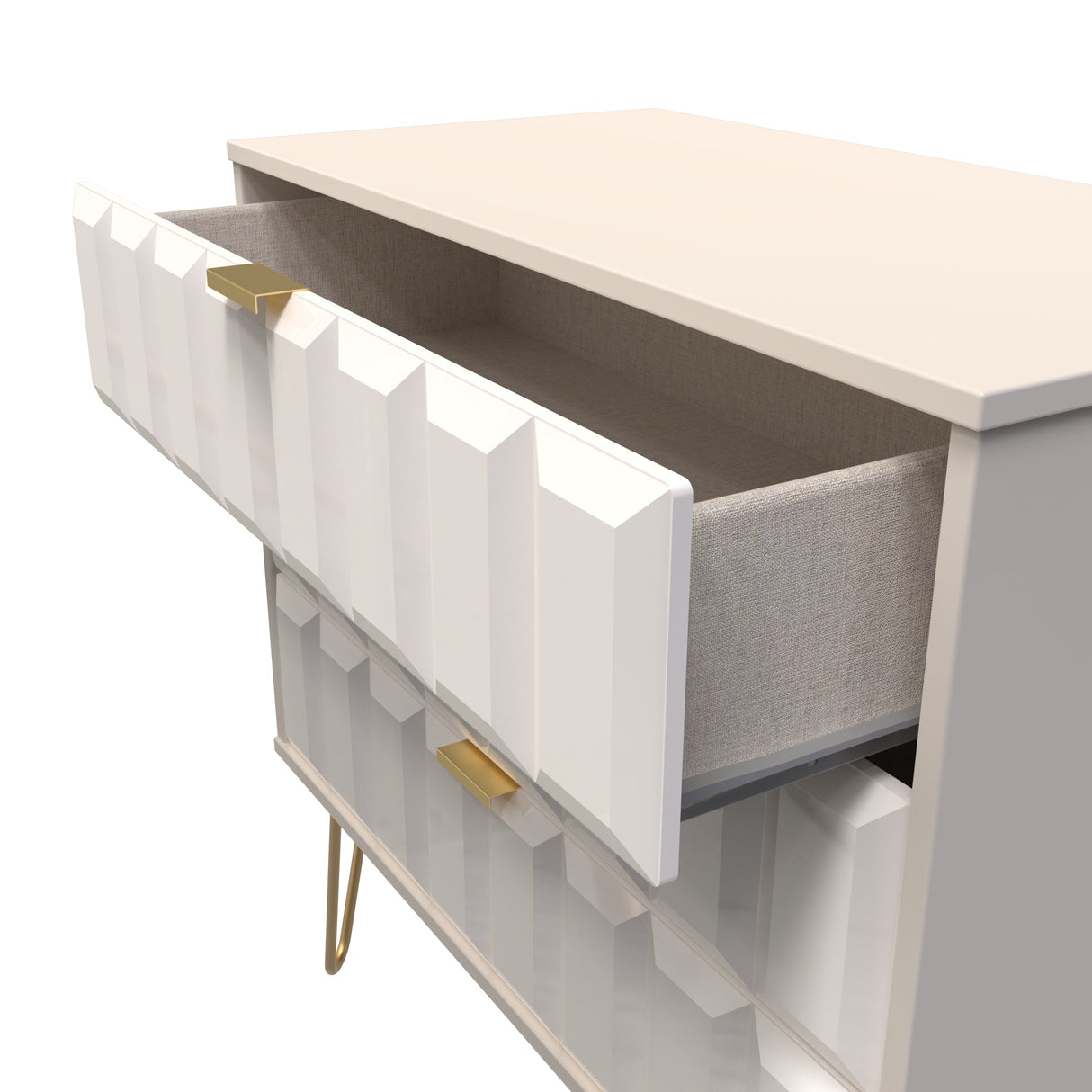 Cube 3 Drawer Chest with Gold Hairpin Legs - Welcome Furniture