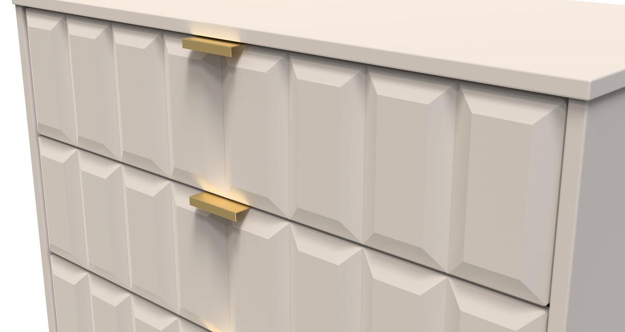 Cube 3 Drawer Chest with Gold Hairpin Legs - Welcome Furniture