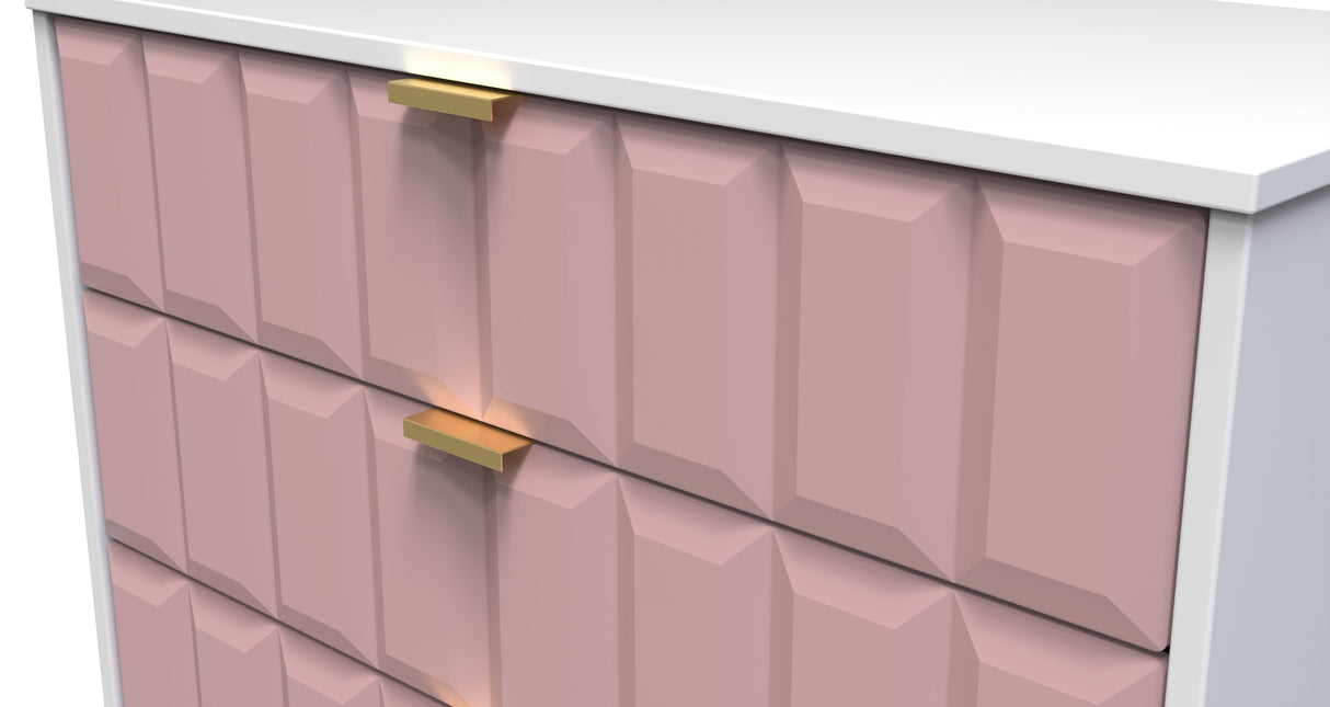 Cube 3 Drawer Chest with Gold Hairpin Legs - Welcome Furniture