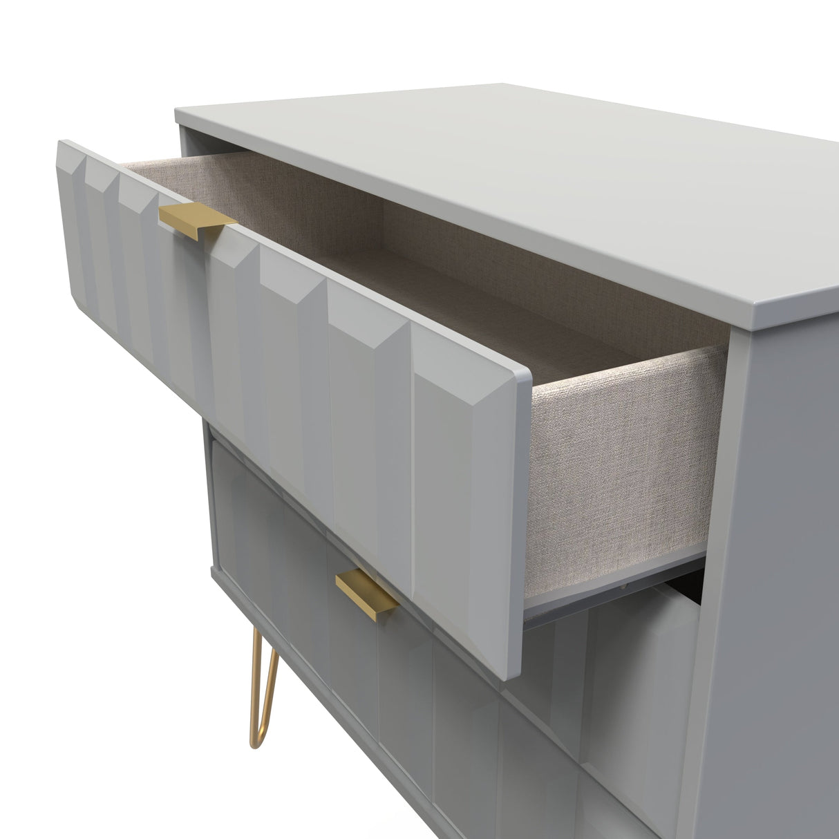 Cube 3 Drawer Chest with Gold Hairpin Legs - Welcome Furniture