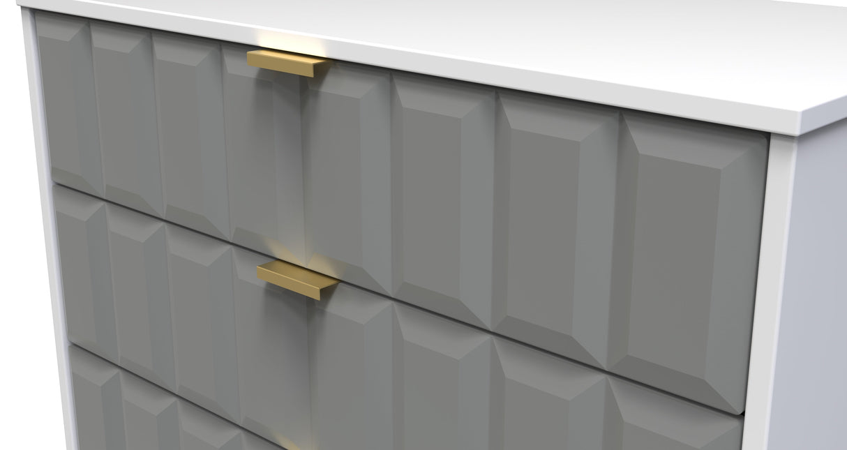 Cube 3 Drawer Chest with Gold Hairpin Legs - Welcome Furniture