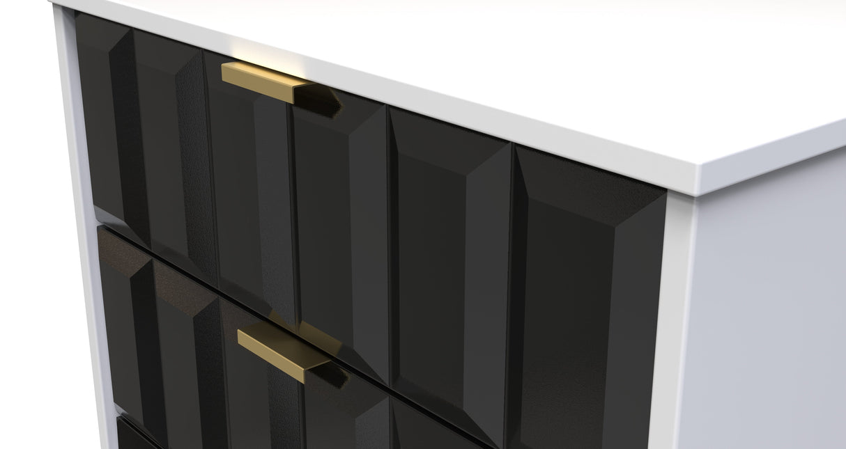 Cube 3 Drawer Midi Chest with Gold Hairpin Legs - Welcome Furniture