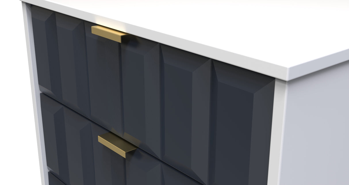 Cube 3 Drawer Midi Chest with Gold Hairpin Legs - Welcome Furniture
