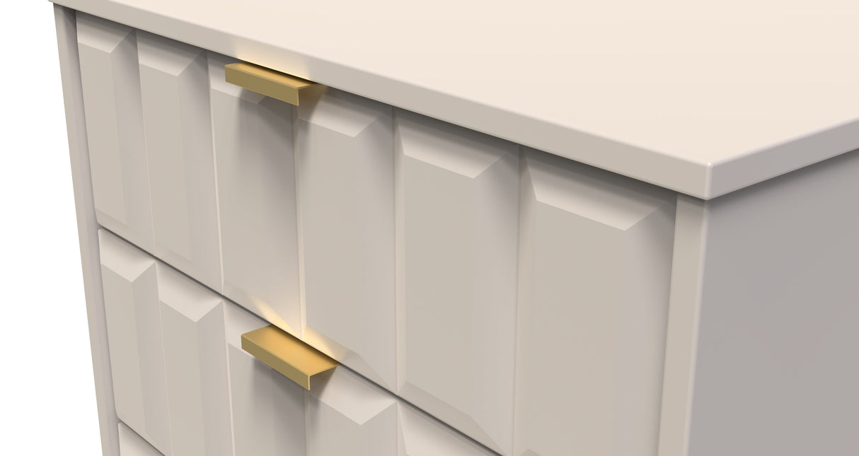 Cube 3 Drawer Midi Chest with Gold Hairpin Legs - Welcome Furniture