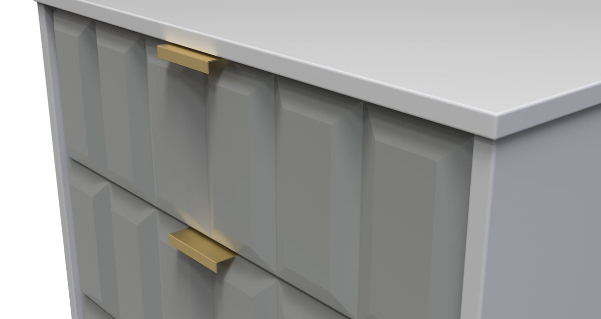 Cube 3 Drawer Midi Chest with Gold Hairpin Legs - Welcome Furniture