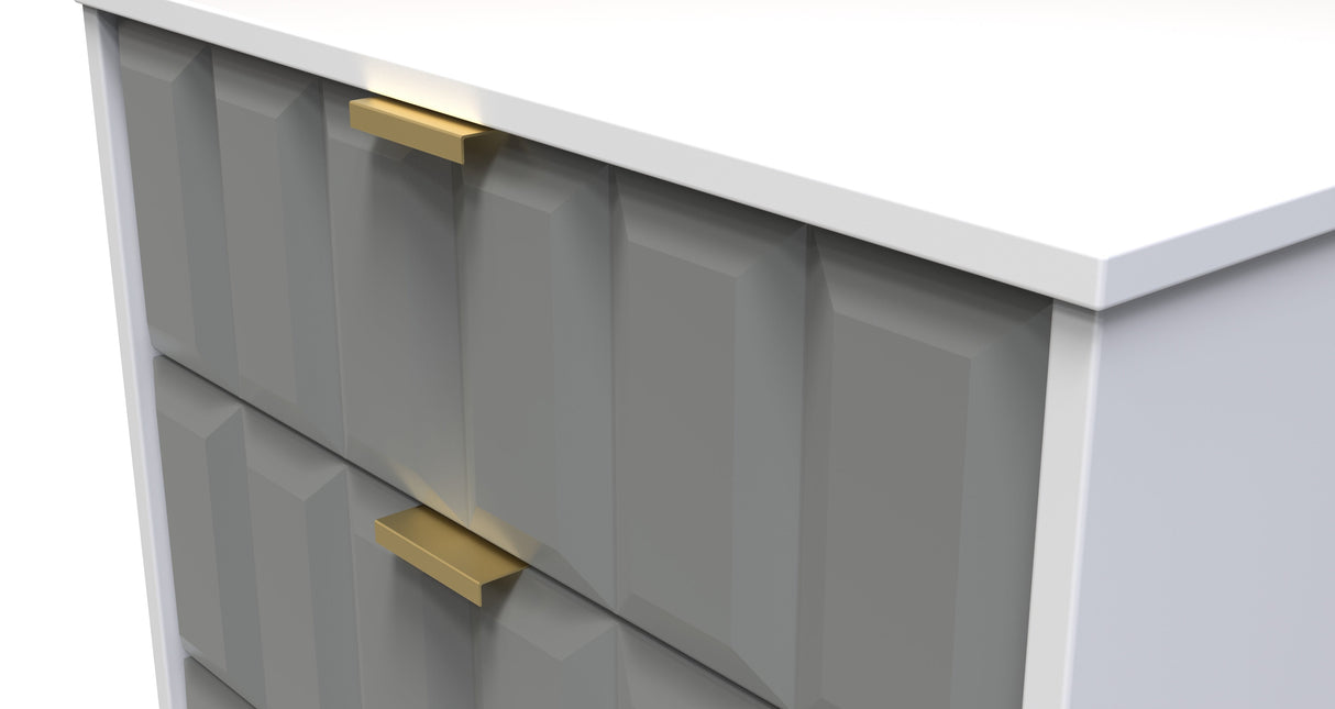 Cube 3 Drawer Midi Chest with Gold Hairpin Legs - Welcome Furniture