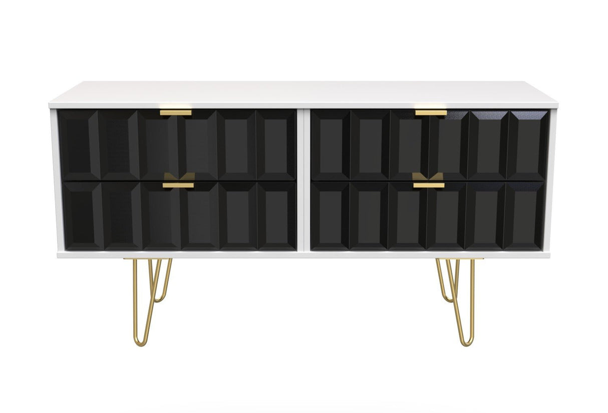 Cube 4 Drawer Bed Box with Gold Hairpin Legs - Welcome Furniture