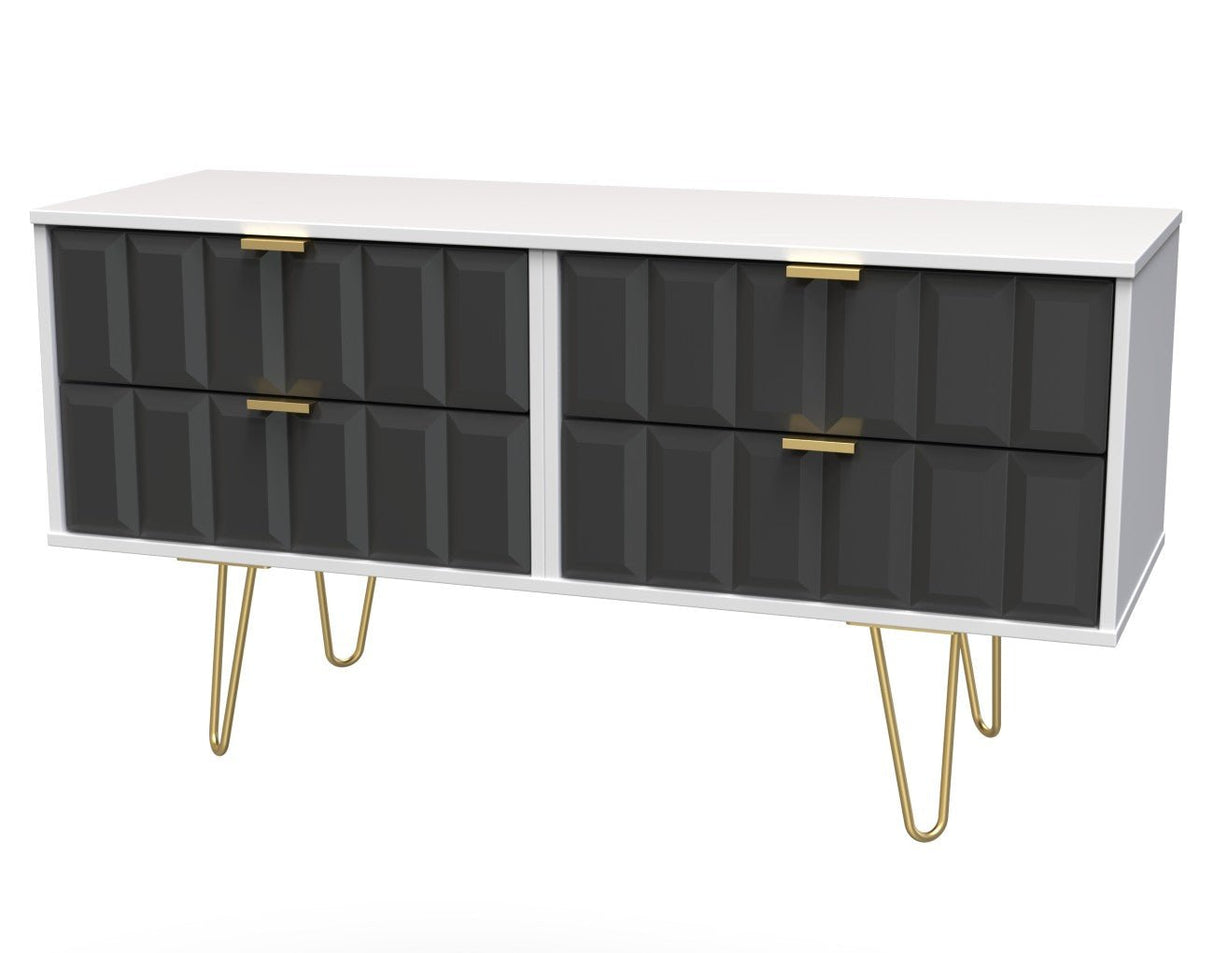 Cube 4 Drawer Bed Box with Gold Hairpin Legs - Welcome Furniture