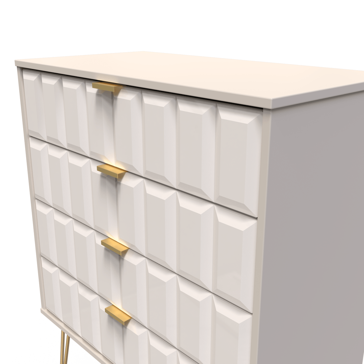 Cube 4 Drawer Chest with Gold Hairpin Legs - Welcome Furniture