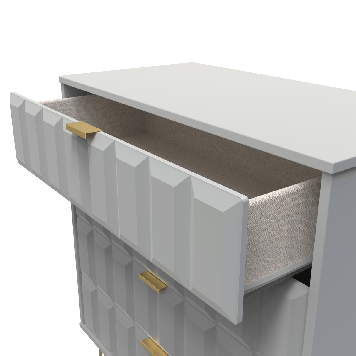 Cube 4 Drawer Chest with Gold Hairpin Legs - Welcome Furniture