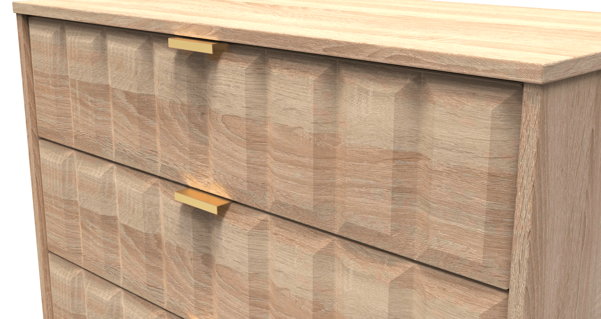 Cube 5 Drawer Chest with Gold Hairpin Legs - Welcome Furniture