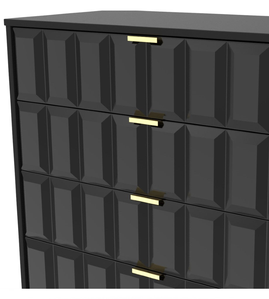 Cube 5 Drawer Chest with Gold Hairpin Legs - Welcome Furniture