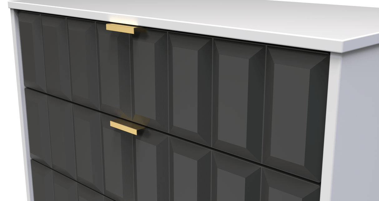 Cube 5 Drawer Chest with Gold Hairpin Legs - Welcome Furniture