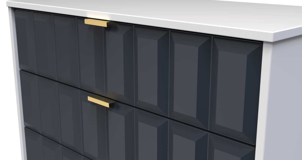 Cube 5 Drawer Chest with Gold Hairpin Legs - Welcome Furniture