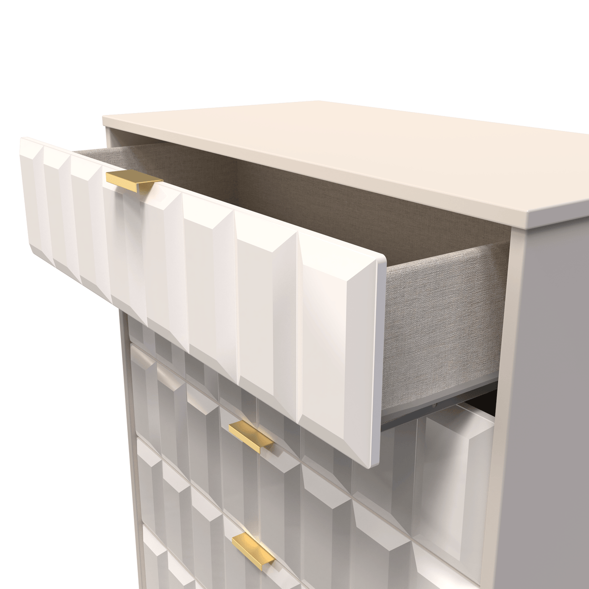 Cube 5 Drawer Chest with Gold Hairpin Legs - Welcome Furniture