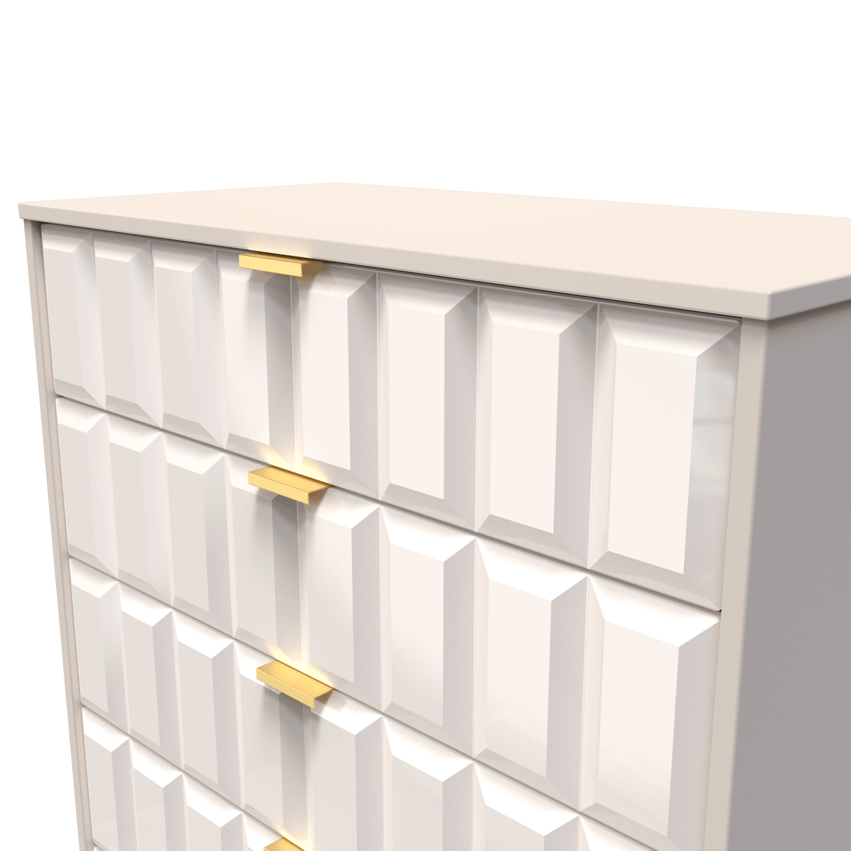 Cube 5 Drawer Chest with Gold Hairpin Legs - Welcome Furniture