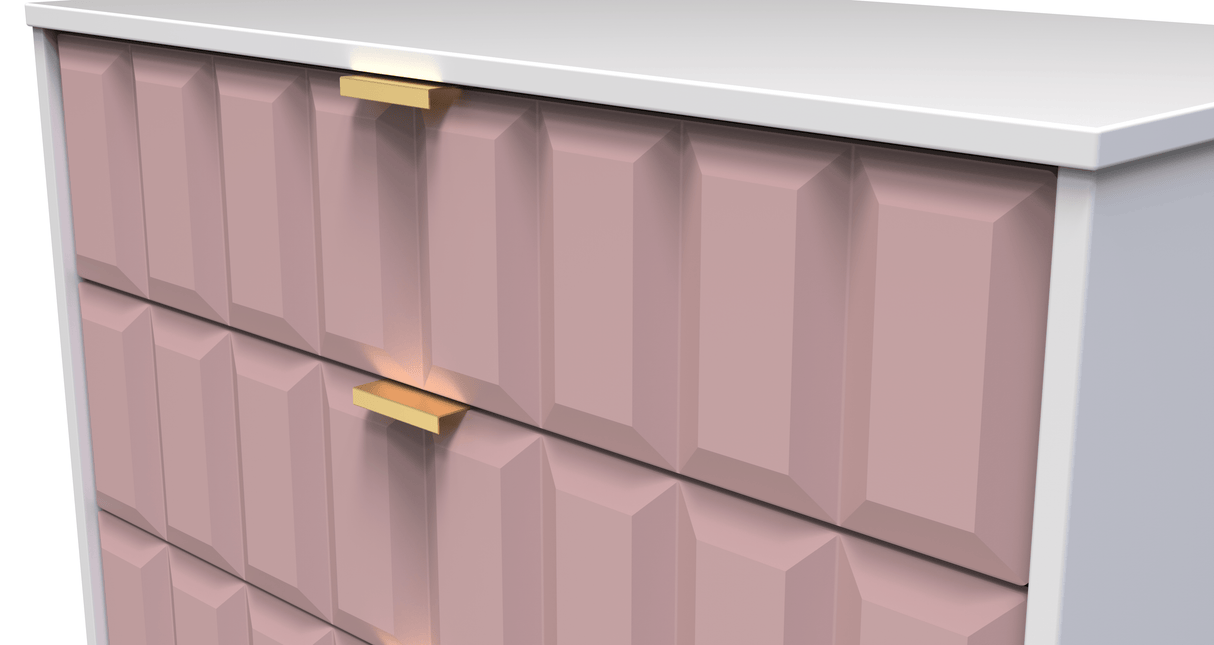 Cube 5 Drawer Chest with Gold Hairpin Legs - Welcome Furniture