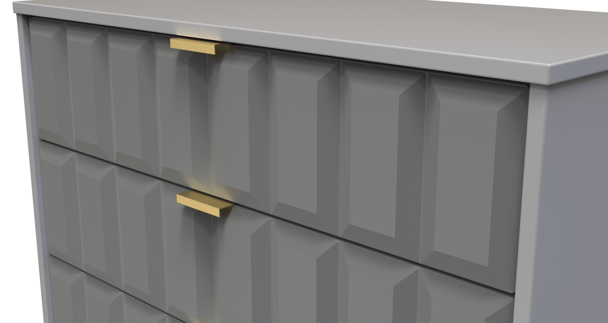 Cube 5 Drawer Chest with Gold Hairpin Legs - Welcome Furniture