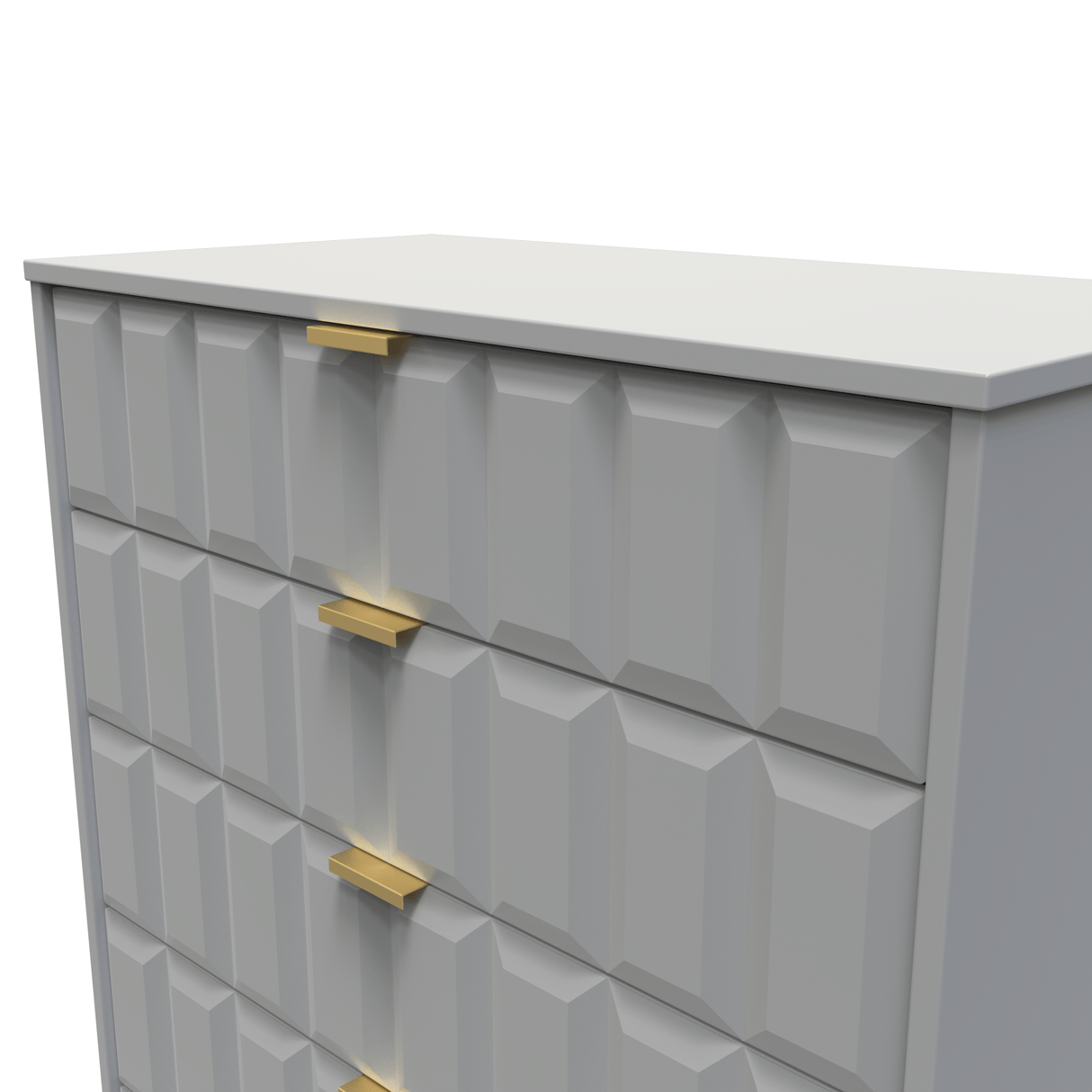 Cube 5 Drawer Chest with Gold Hairpin Legs - Welcome Furniture