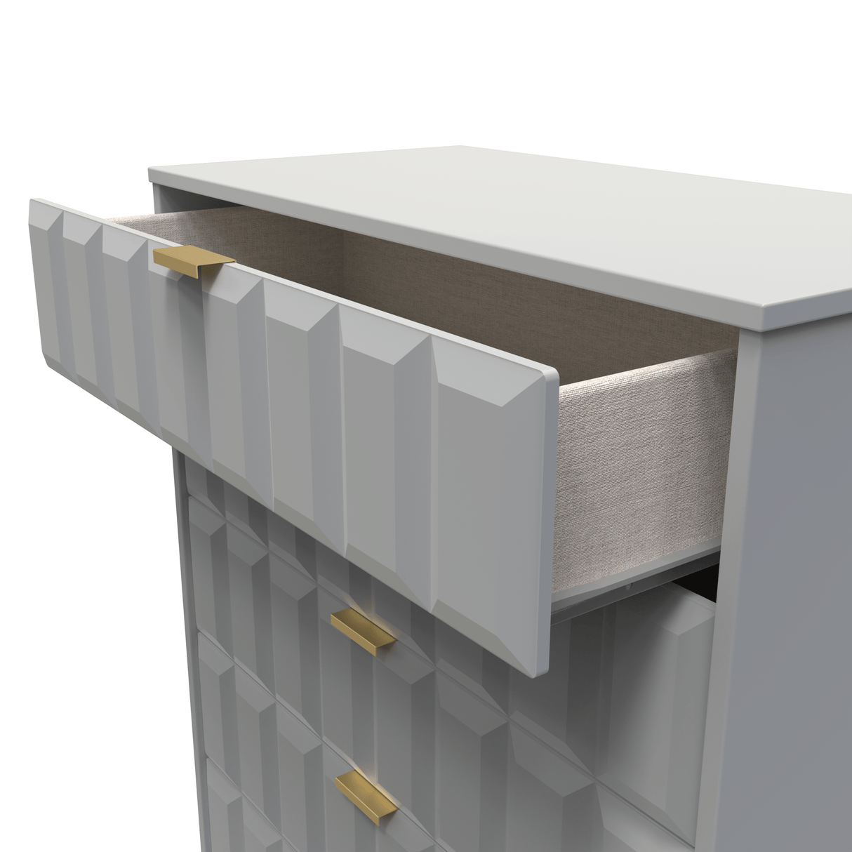 Cube 5 Drawer Chest with Gold Hairpin Legs - Welcome Furniture