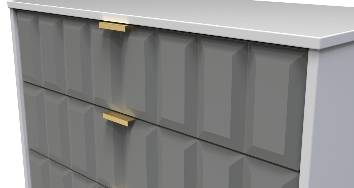 Cube 5 Drawer Chest with Gold Hairpin Legs - Welcome Furniture