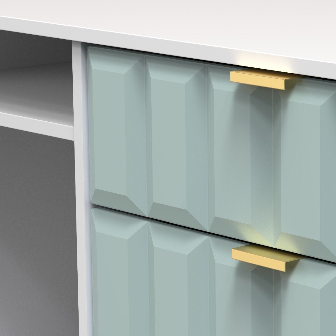 Cube 6 Drawer TV Unit with Gold Hairpin Legs - Welcome Furniture