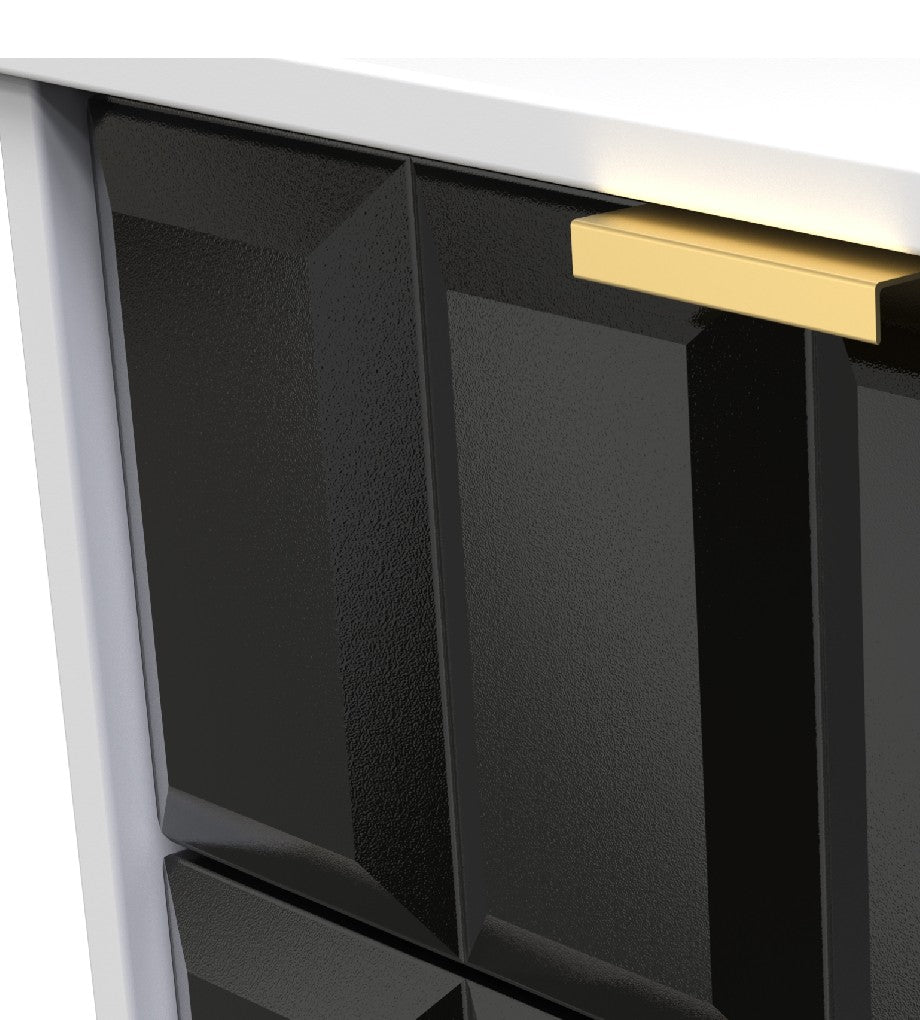 Cube Chest of 5 Drawers with Gold Hairpin Legs - Welcome Furniture