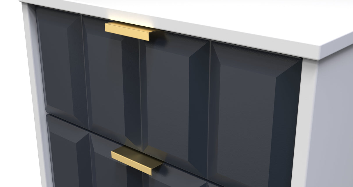 Cube Chest of 5 Drawers with Gold Hairpin Legs - Welcome Furniture