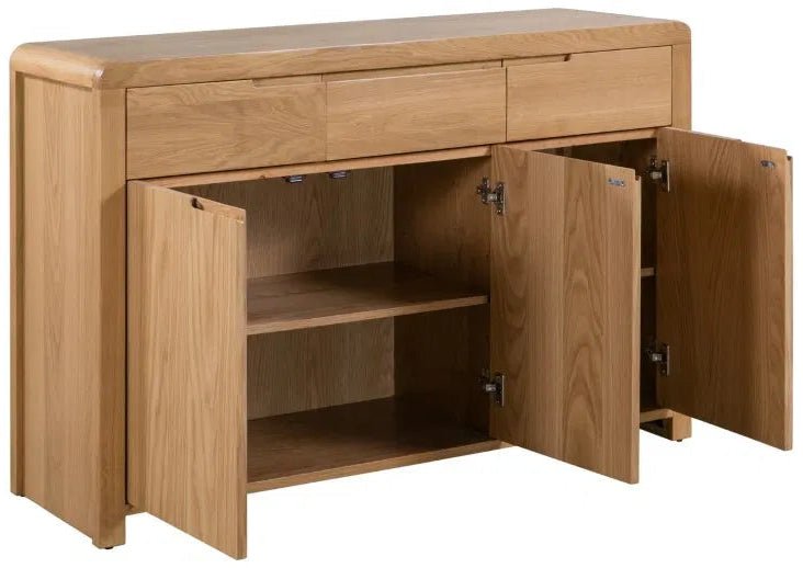 Curve 3 Door 3 Drawer Sideboard - Julian Bowen