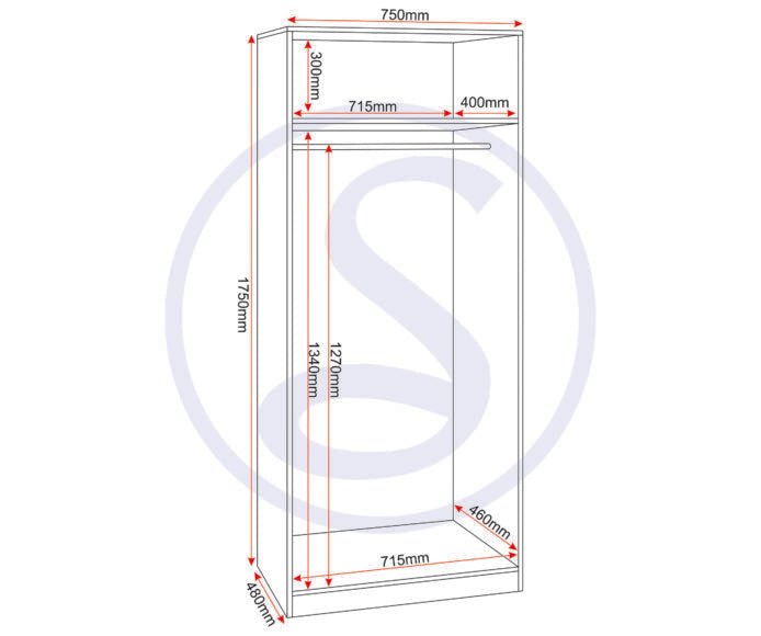 Dakota 2 Door Double Wardrobe - Seconique