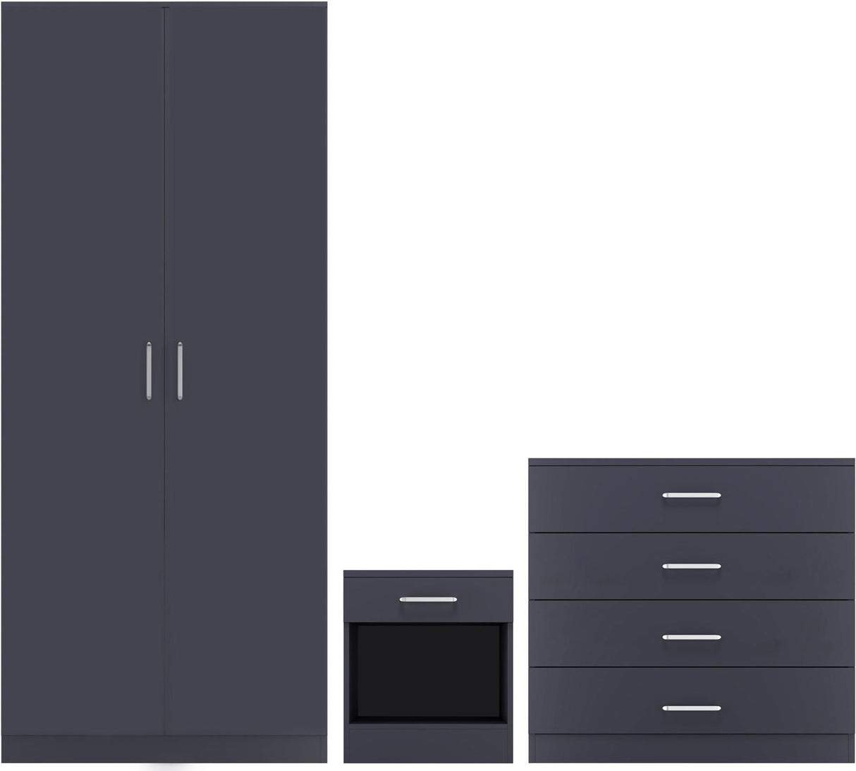 Dakota 2 Door Wardrobe 3 Piece Bedroom Set - Seconique