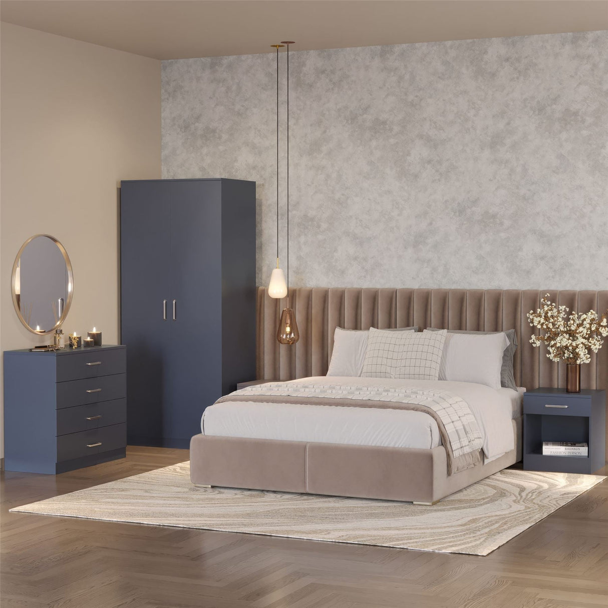 Dakota 2 Door Wardrobe 3 Piece Bedroom Set - Seconique