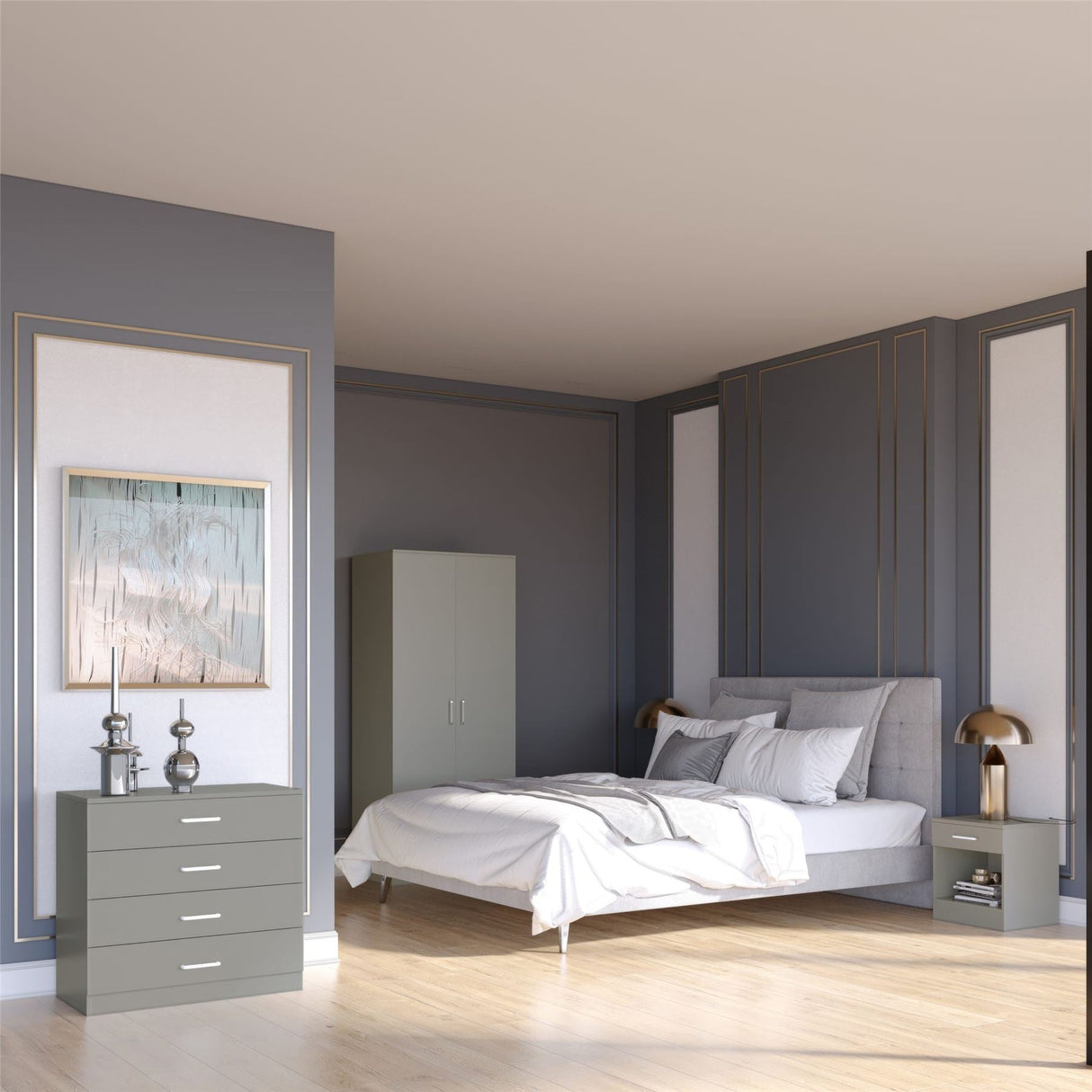 Dakota 2 Door Wardrobe 3 Piece Bedroom Set - Seconique
