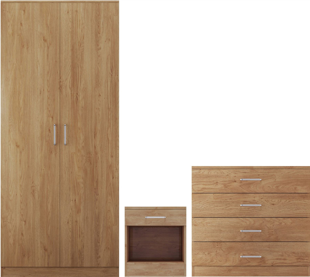 Dakota 2 Door Wardrobe 3 Piece Bedroom Set - Seconique